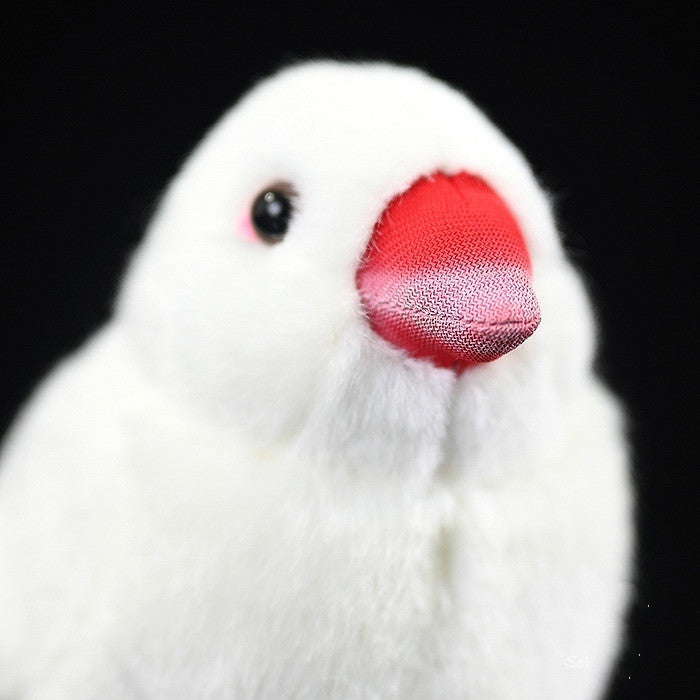 Colgante de juguete de peluche de pájaro mandarín blanco de simulación de muñeca de pájaro mandarín blanco