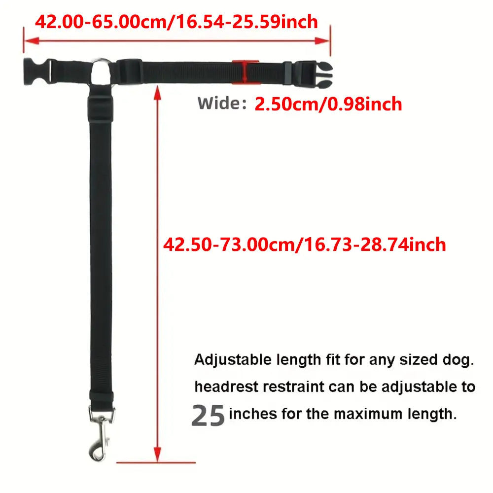 Cinturón de seguridad para el automóvil dos en uno sólido para mascotas, correa de plomo, cinturón de seguridad para el asiento trasero, arnés ajustable para collar de perros y gatitos, accesorios para mascotas