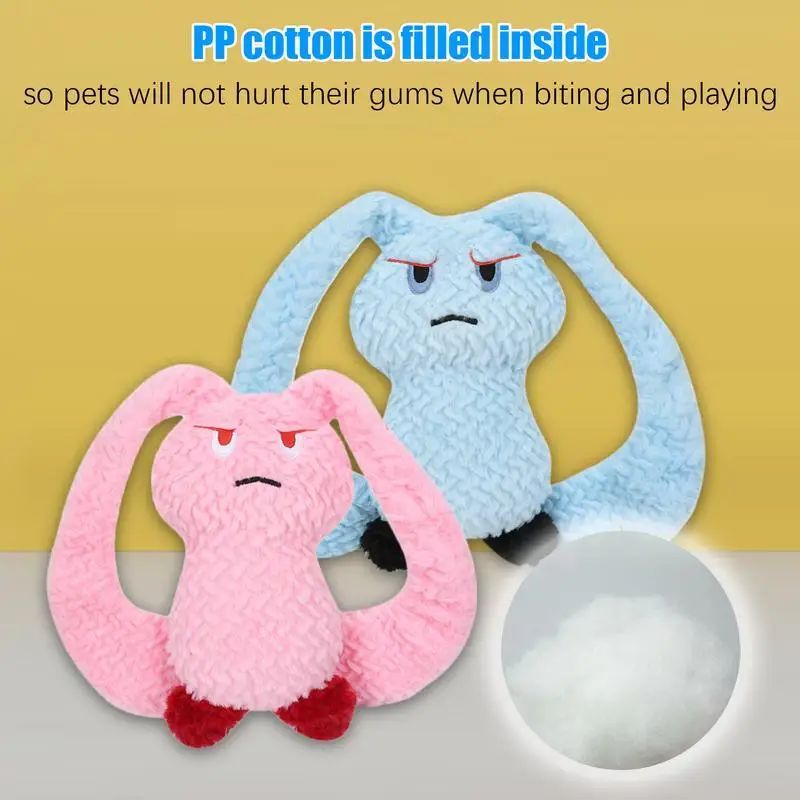 Dog Teething Toys Bunny Squeaky Pet Plush Chew Toy Portable Stuffed Animal Dog Plush Chewing Toy For Medium Small Puppy