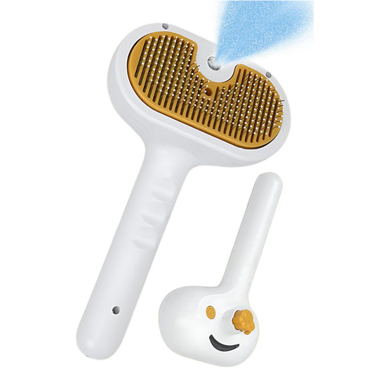 Brosse à eau pour chien et chat, brosse à brouillard pour chiens à poils courts et longs, brosse à lisser pour chats avec spray pour le toilettage des animaux de compagnie, brosse à vapeur pour chat et chien pour la perte de poils