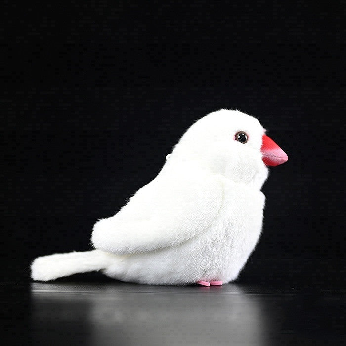 White Mandarin Bird Doll Simulation White Mandarin Bird Plush Toy Pendant