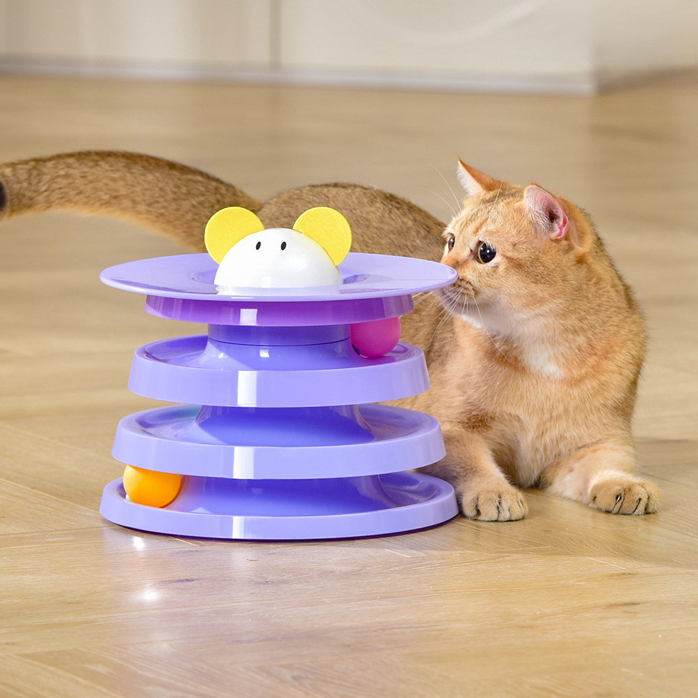 Rotating Four-layer Cat Plate, Interactive Educational Toy  Multicolor To Relieve Boredom