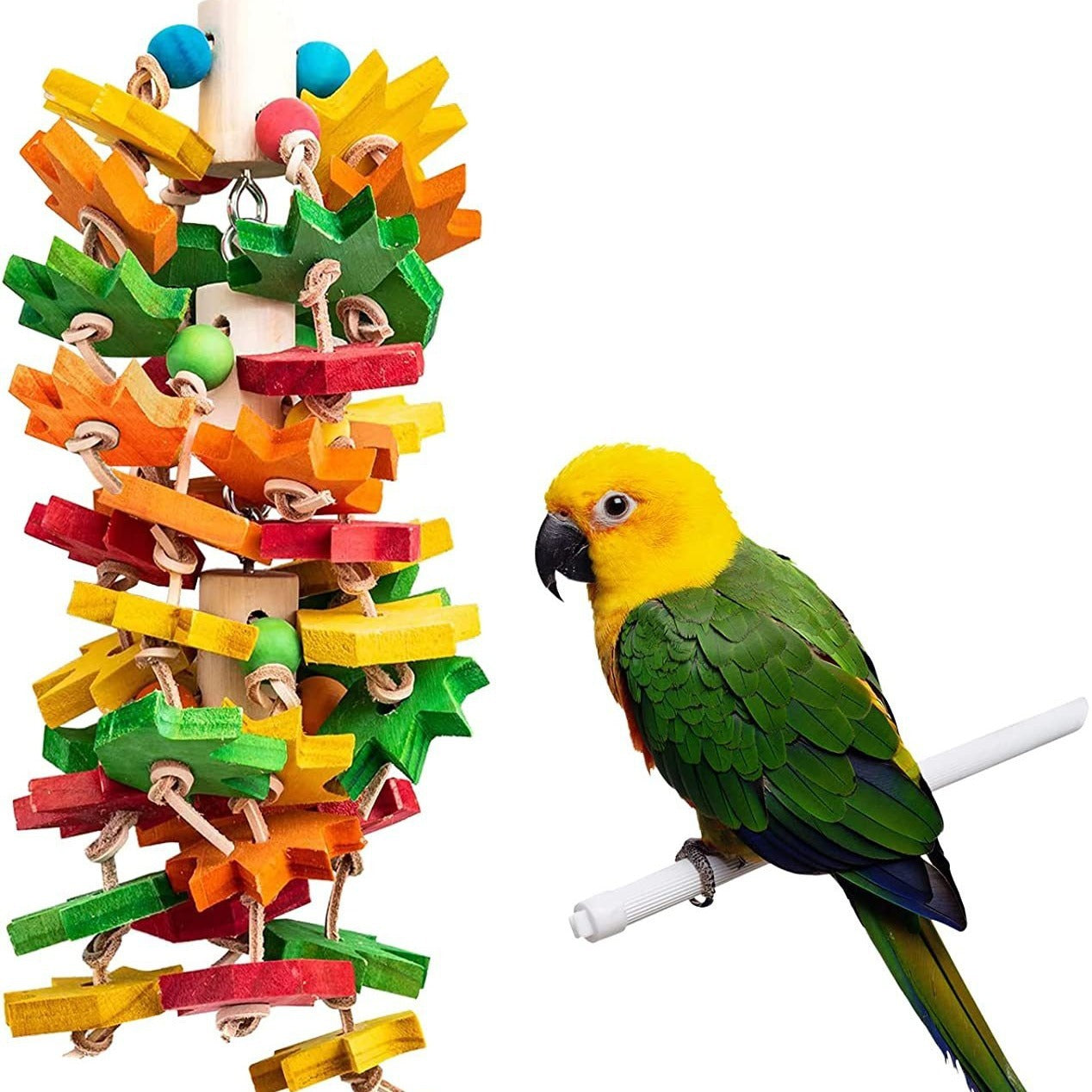 Wooden Color Nibbling Toy Medium And Large Parrot Bird