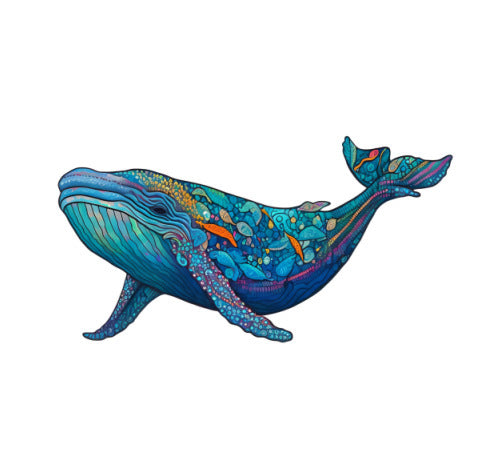 Puzzle en bois en forme d'animal baleine