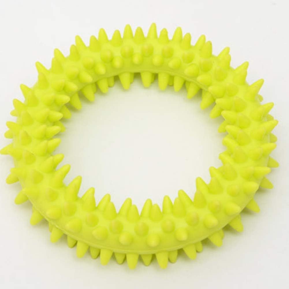 Juguete para masticar para perros, anillo circular con púas de TPR, juguete para morder para perros, juguete para limpiar dientes, suministros para mascotas