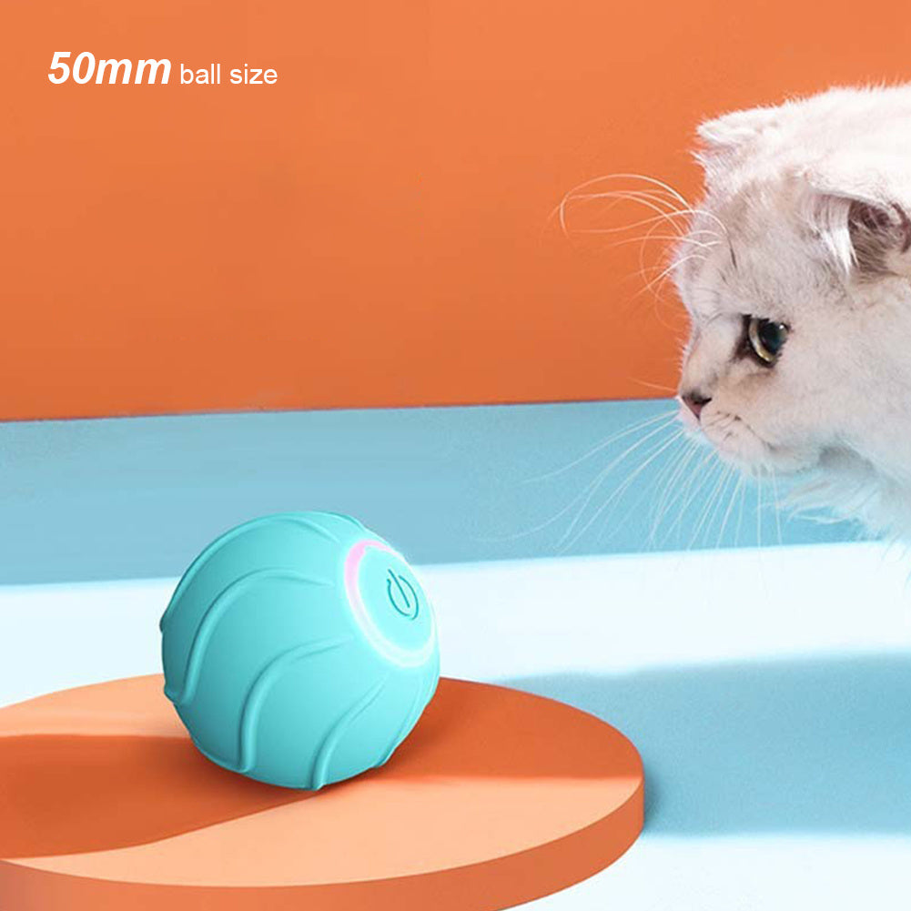 Pelota eléctrica para gatos con rebote automático, juguete interactivo divertido de 2 cm para entrenamiento de gatos, juguete para gatitos que se mueve solo para interiores