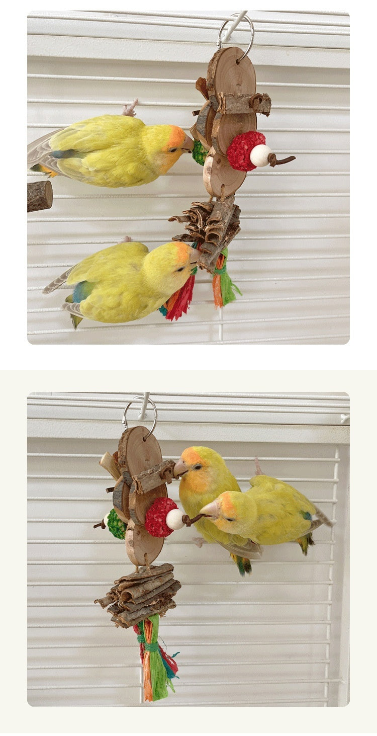 Parrot Bird Bite Toy String Relieving Stuffy Decorative Color Pendant