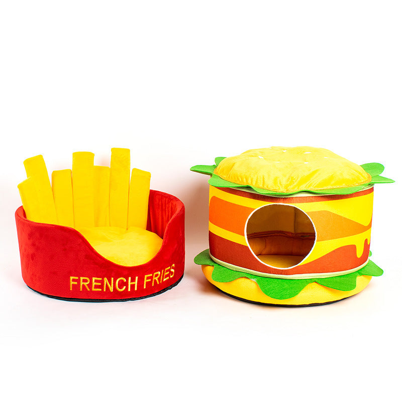 Burger Fries Styling Fully Enclosed Pet Litter Cat Supplies