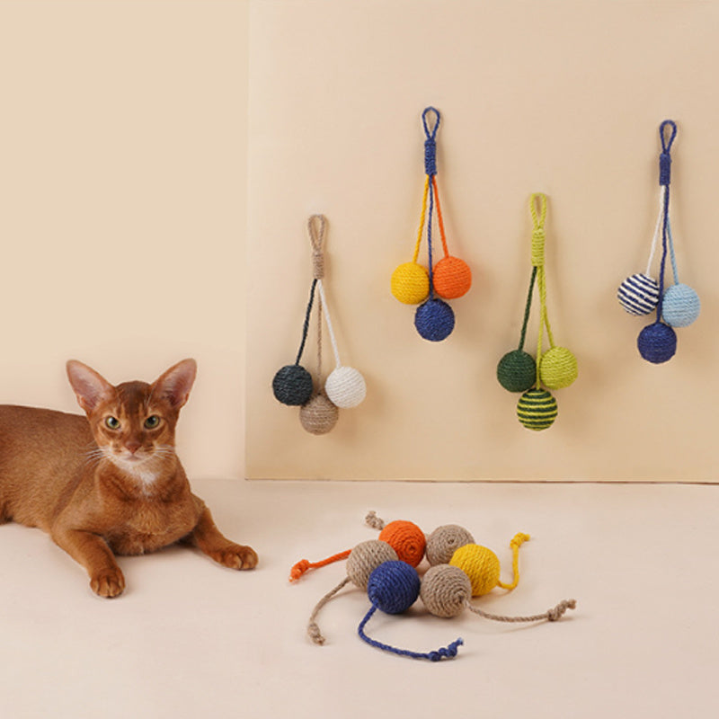 Juguete para gatos, palo para bromear, pelota de hierba gatera resistente a las mordeduras, juego de juguetes para gatos, juguete para gatos, gatito que se auto-saluda