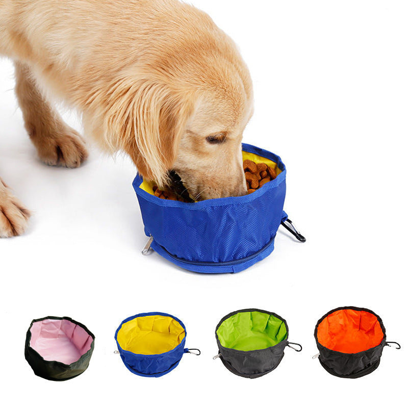 Cuenco para perros plegable portátil, resistente al agua, impermeable, de tela Oxford, fácil de limpiar