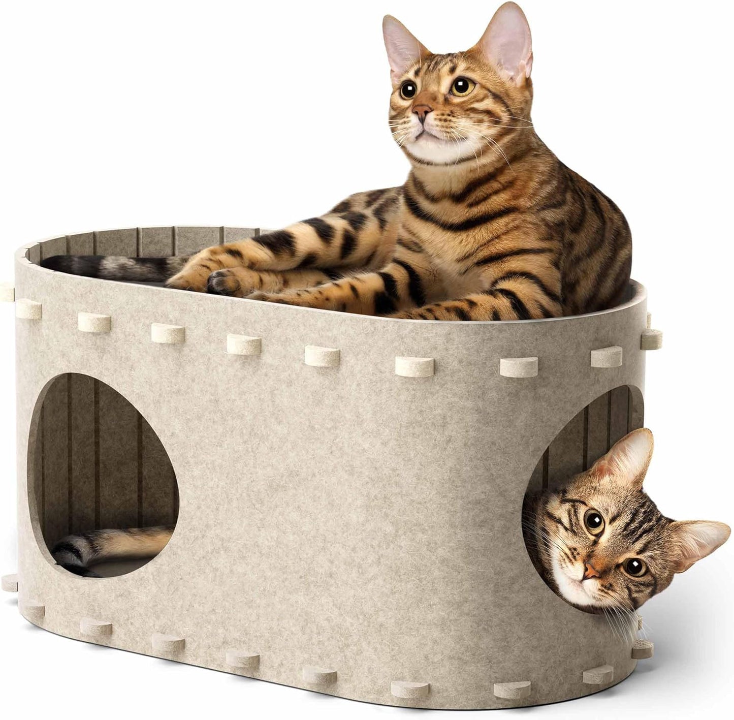 Casa para gatos de interior, cama para gatos, cueva para múltiples arañazos, cuevas para gatos Peekaboo, cama plegable con túnel para gatos 