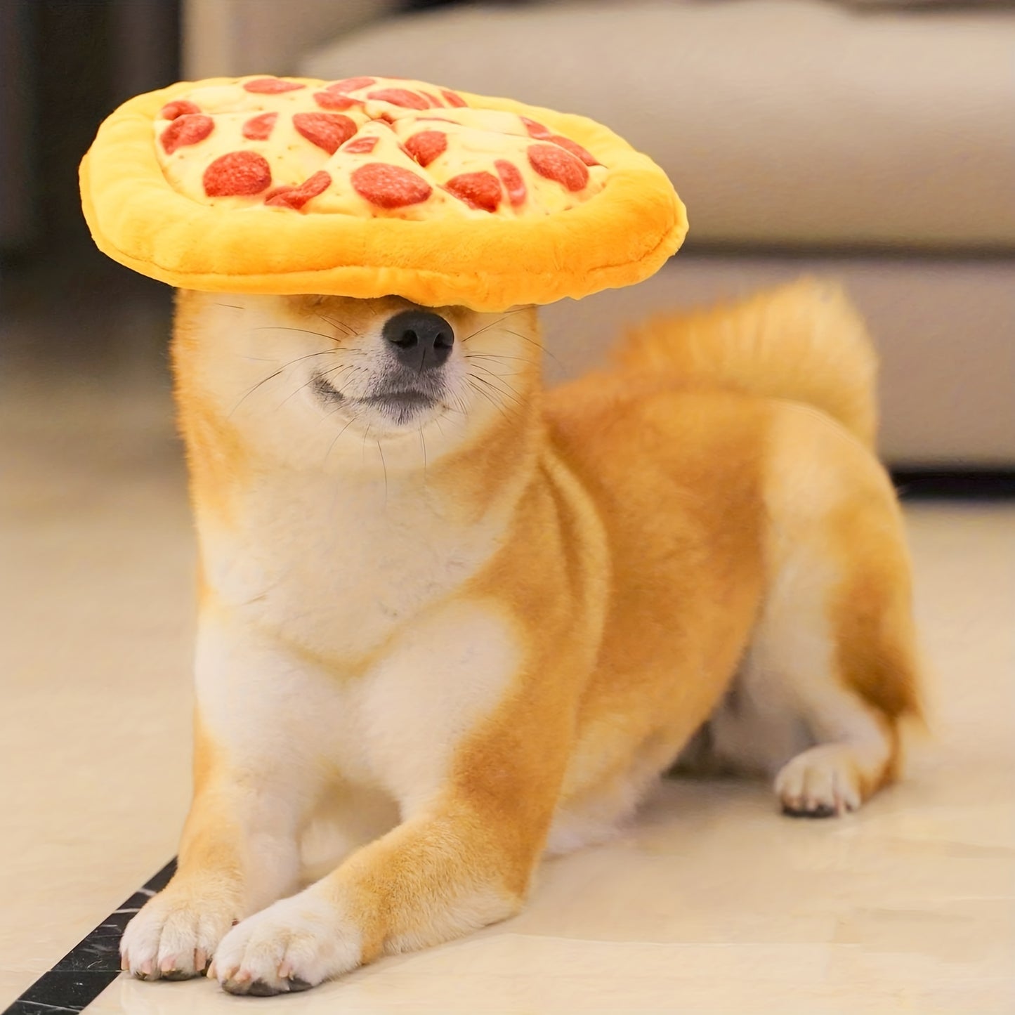 Juguete de peluche para mascotas, forma de pizza que rechina los dientes, juguete duradero para masticar perros, suministros interactivos 