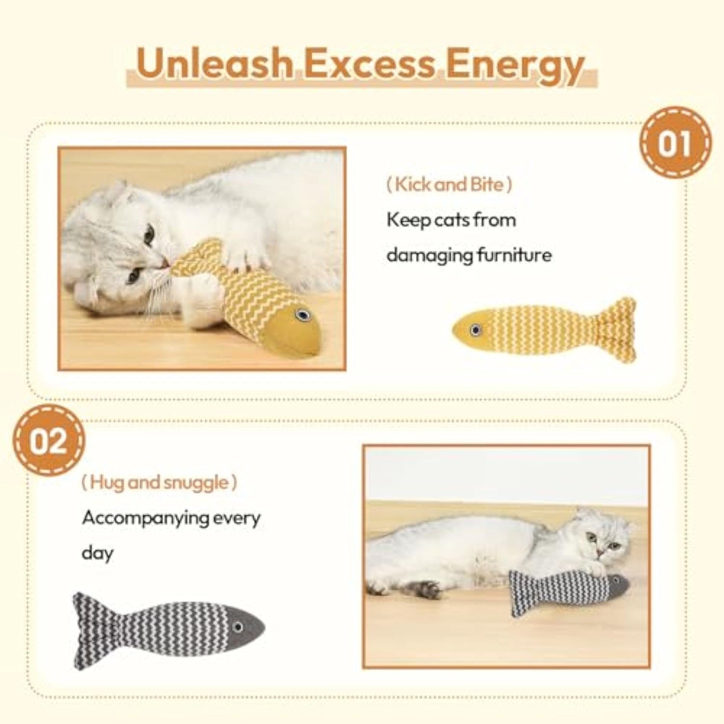 3 Pcs Catnip Toys Fish Cat Toys Self Play Cat Toys For Indoor Cats And Kitten Catnip Cat Toy Interactive Kitten Exercise Kicker Toys For Indoor Cats