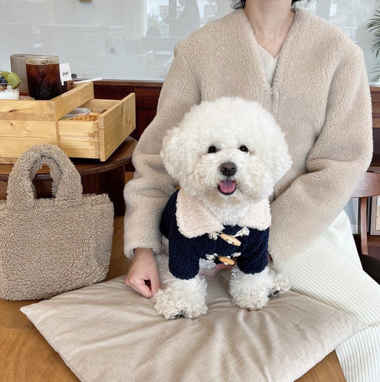 Veste polaire épaisse et chaude avec boucle pour chien, automne et hiver