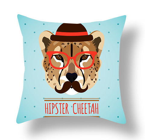 Housse de coussin imprimée en peluche courte, Animal Creative Home