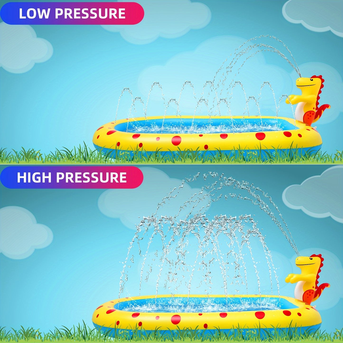 Piscina con rociador de agua de dinosaurio para niños, tapete de juego para mascotas, juguete de juego de agua, piscina de tiburones