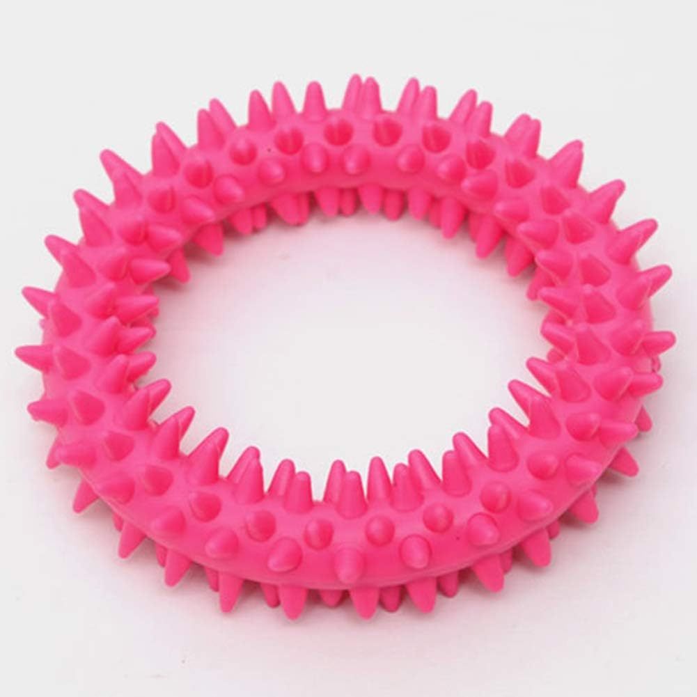 Juguete para masticar para perros, anillo circular con púas de TPR, juguete para morder para perros, juguete para limpiar dientes, suministros para mascotas