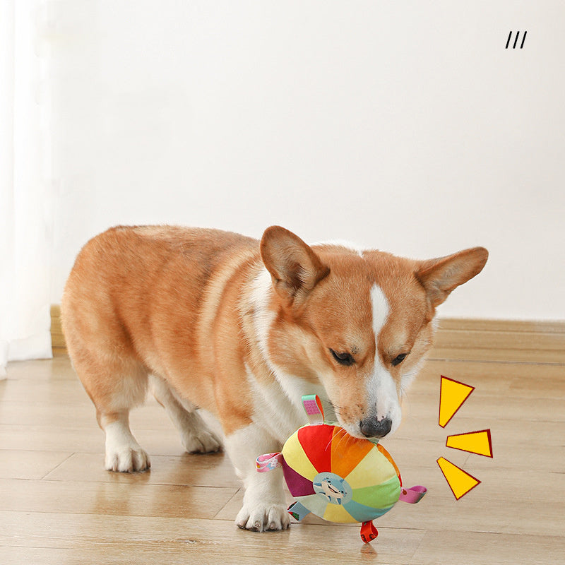 Disques volants pour chiens Jouets en peluche avec son interactif Disques volants pour chiots Résistant aux morsures Pour le dressage des animaux de compagnie