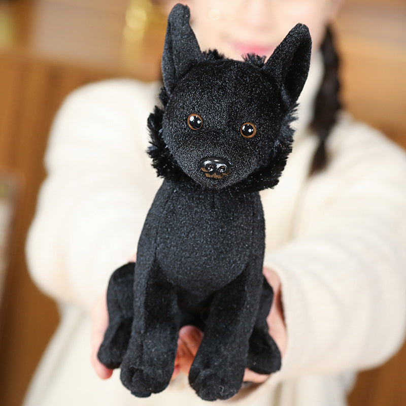 Muñeco de peluche creativo de perrito negro