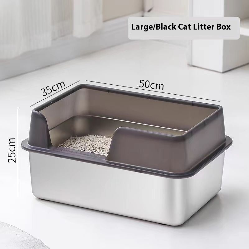 Stainless Steel Litter Box High Fence Anti-splash