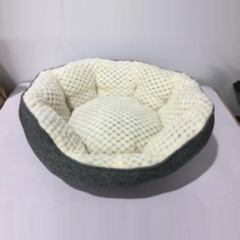 High Rest Nest For Cat Warm Bed For Small And Medium Pets With Dark Gray Shell Backrest For Autumn And Winter