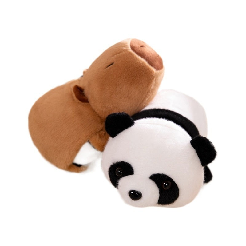 Divertido muñeco de panda menor, juguete de peluche de capibara transformado