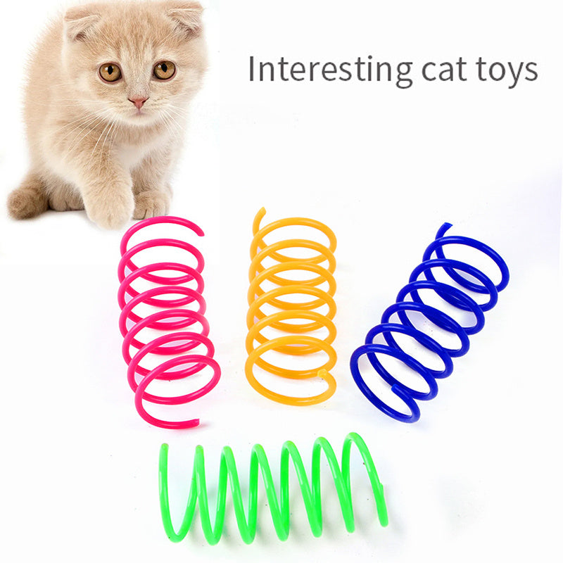 Kitten Cat Toys Wide Durable Heavy Gauge Cat Spring Toy Colorful Springs Cat Pet Toy Coil Spiral Springs