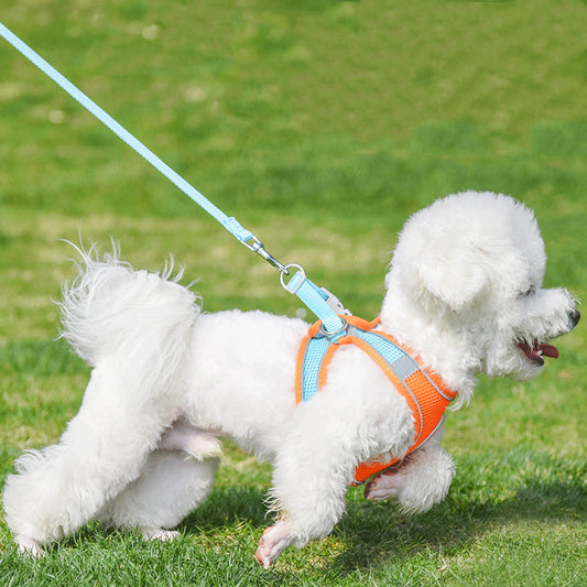 Harnais pour animaux de compagnie de style gilet, laisse réfléchissante et respirante pour chien, corde de maintien à la main