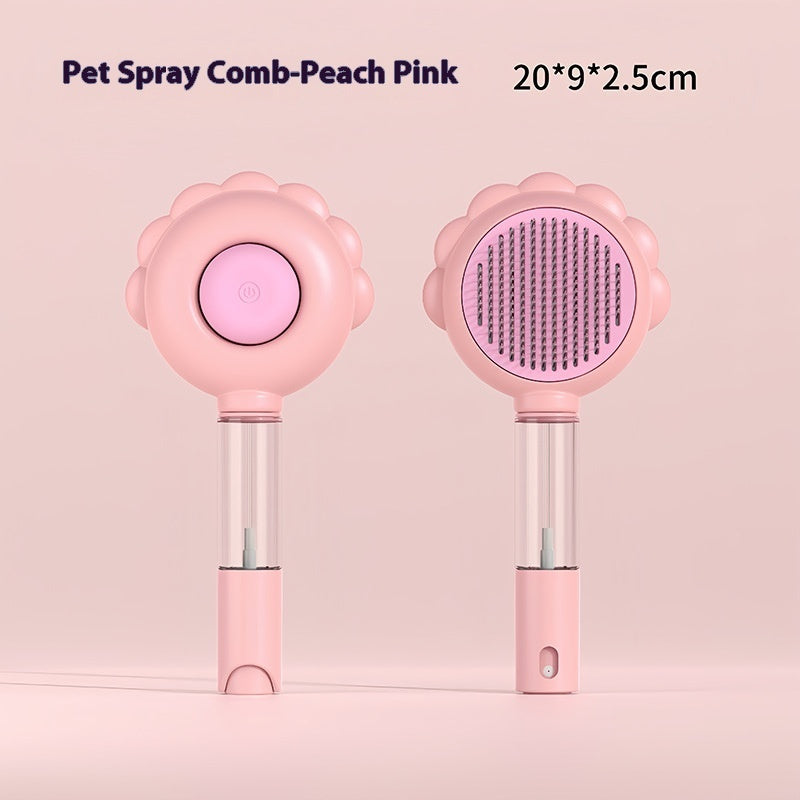 2 en 1 auto-nettoyant chien brosse peigne avec Spray animaux de compagnie toilettage épilateur peignes brosse flottante cheveux brosse de toilettage pour animaux de compagnie produits pour animaux de compagnie