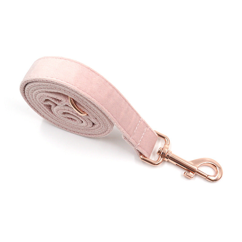 Velvet Rose Gold Pet Collar Leash