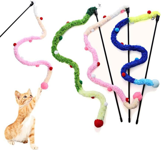 Juguetes para gatos, varitas de peluche con punta de sable, juguetes interactivos para gatos, varitas de colores para gatos, juguetes interactivos para gatos de todos los tamaños y razas