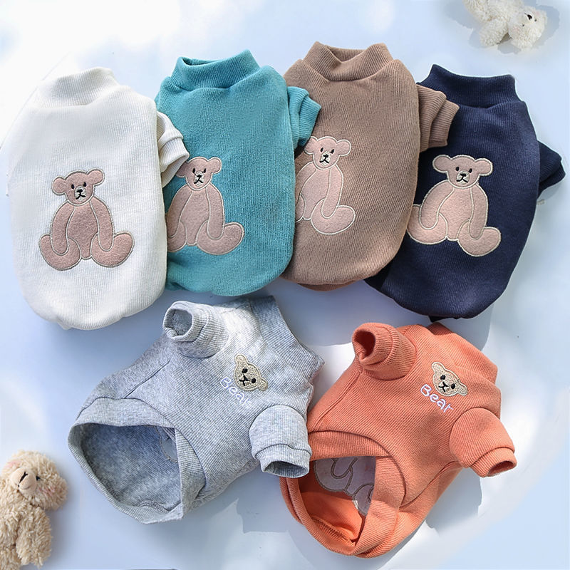 Chemise chaude à ours brodé pour animaux de compagnie