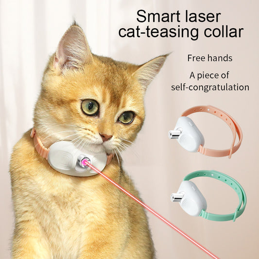 USB Charge Interactive Self Entertainment Laser Cat Teasing Collar Laser Tease Cat Magic Cat Toys Smart Tease Laser Collar