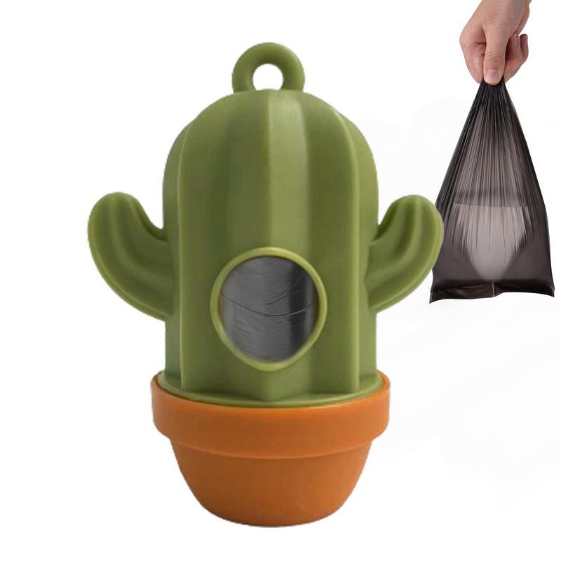 1 distributeur de sacs à déjections en forme de cactus, support de sac à déjections de chien, distributeur de sacs à ordures en plastique, étui de transport, distributeur de sacs à déchets