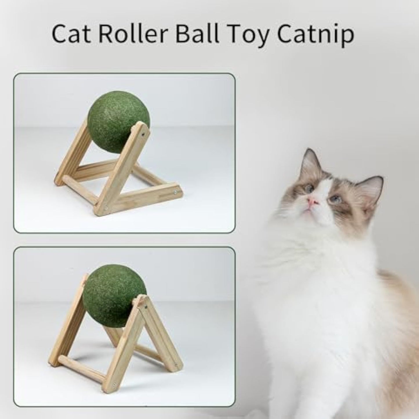 Pelotas de hierba gatera Juguetes de hierba gatera para gatos Hierba gatera para gatos Juguetes de hierba gatera seguros y saludables Bola gigante de hierba gatera con soporte Juguetes para gatos de interior