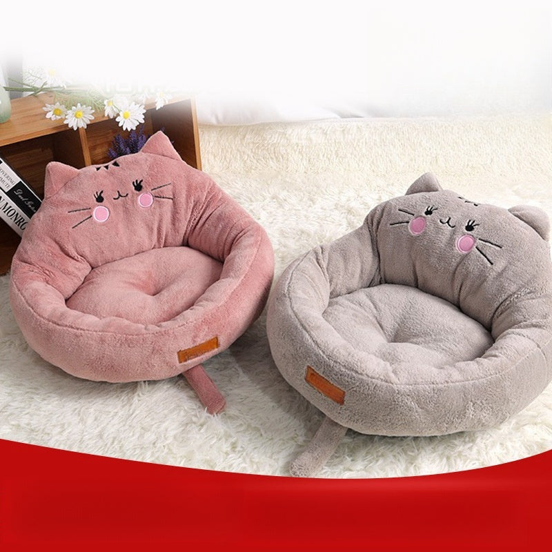 Cama para mascotas de dibujos animados de tendencia grande y pequeña, cama para perros, nido para gatos