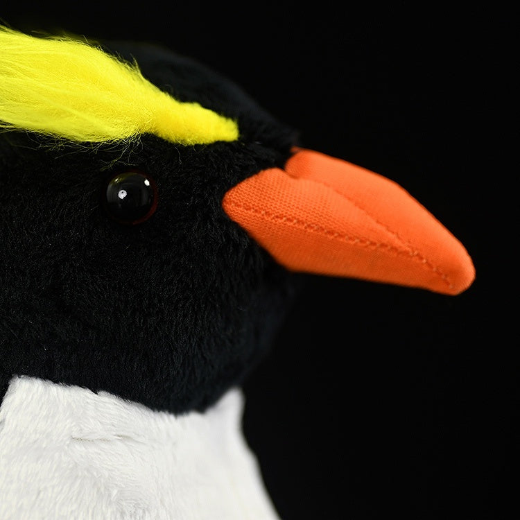 Jouet en peluche de simulation de pingouin à sourcils jaunes