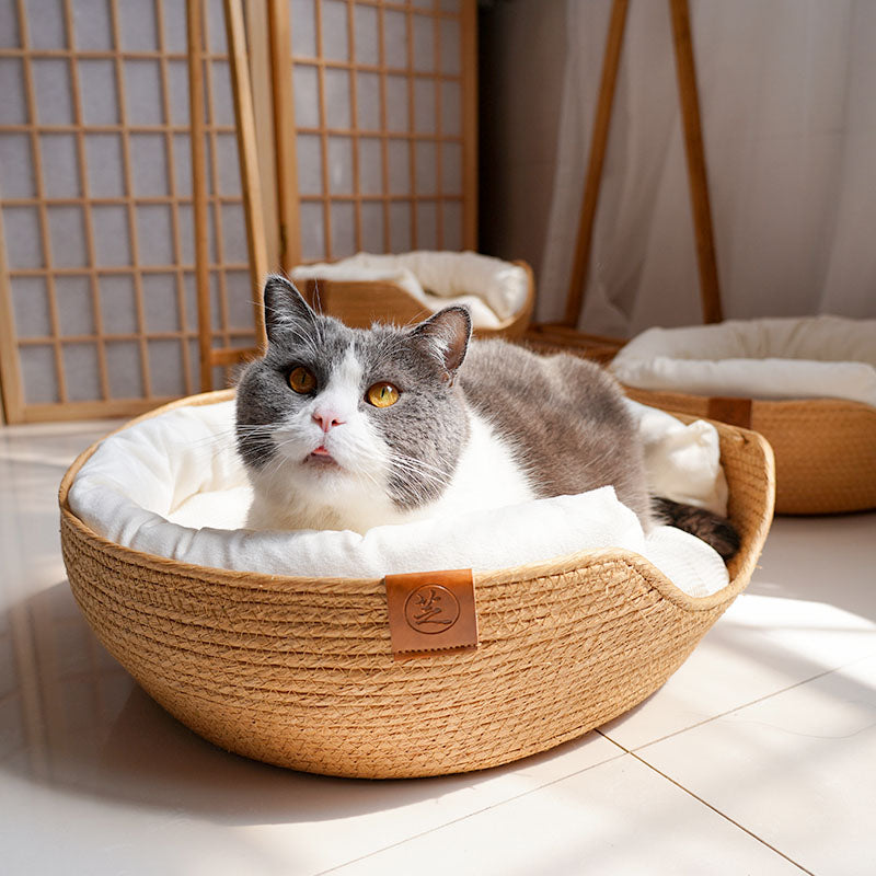 Surrounding Pillow Type Rattan Cat Litter